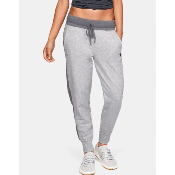 Under Armour Women's Project Rock Double Knit Jogger Pants 1332576 Gray Large - Picture 1 of 3